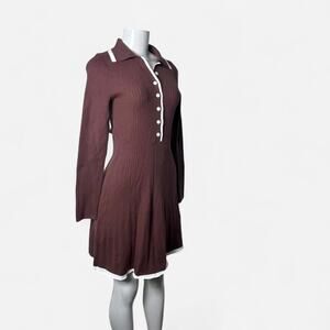 Preppy dress brown women’s retro dark academia School girl tennis size small